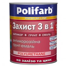 Polifarb Грунт-эмаль Защита 3 в 1 черная (2,7 кг)