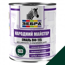 Зебра Народный Мастер Эмаль ПФ-115 зеленый мох (2,8 кг)