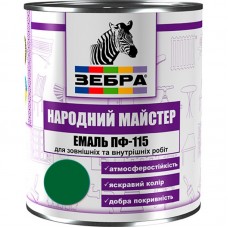 Зебра Народный Мастер Эмаль ПФ-115 зеленая ель (2,8 кг)